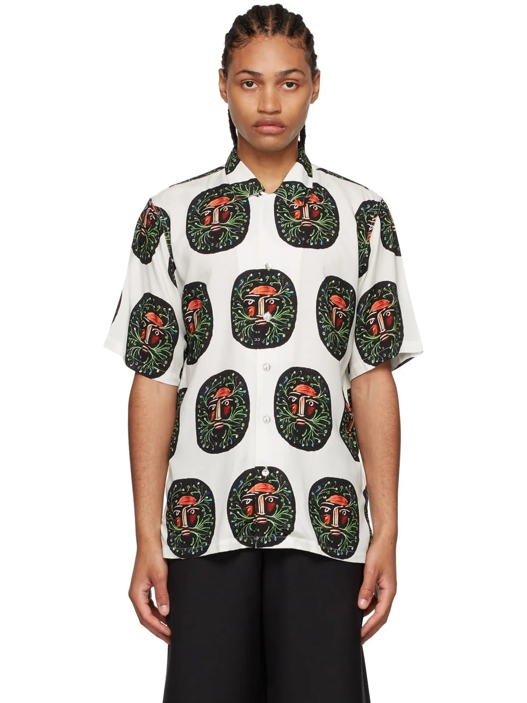 Off-White Hombre Verde Short Sleeve Shirt - 1