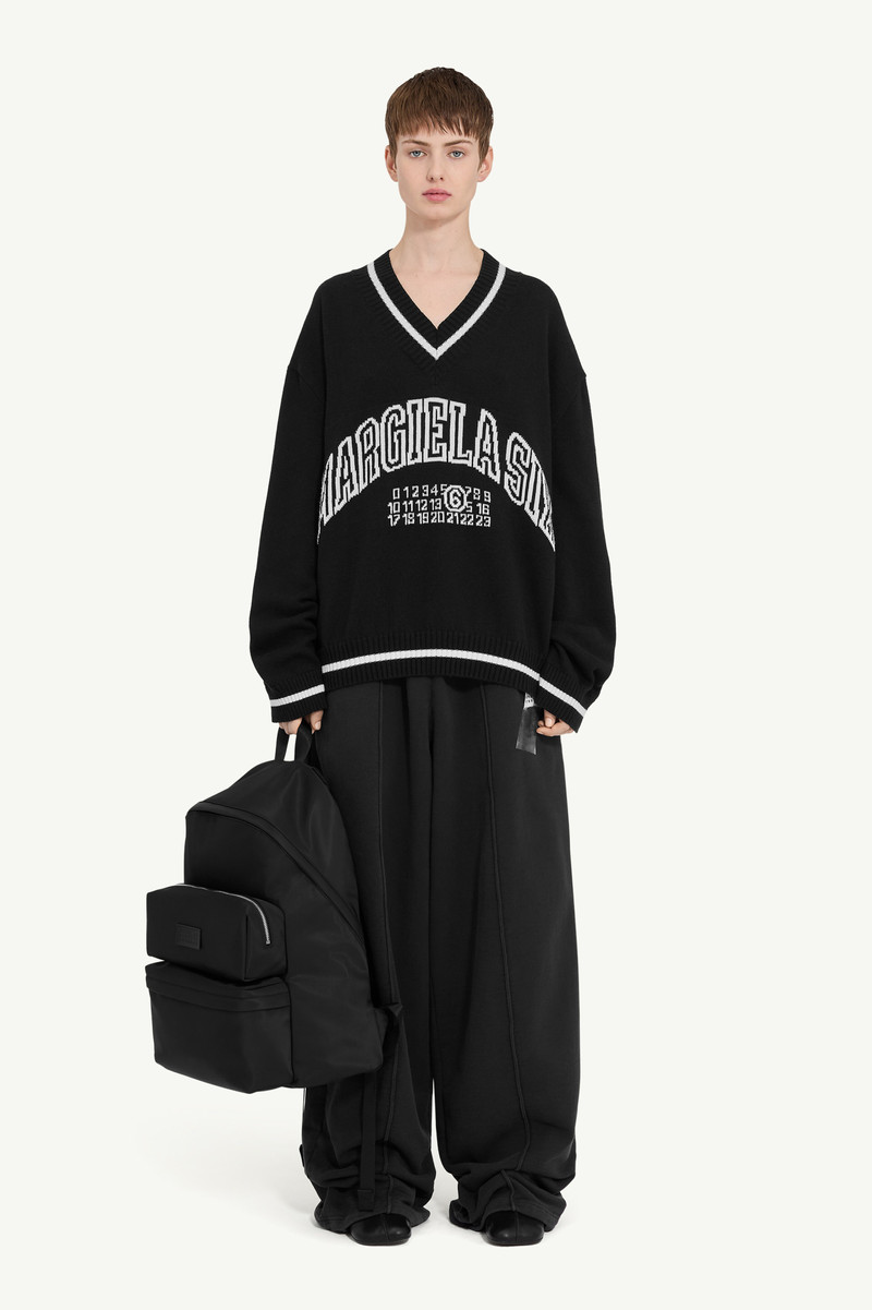 MM6 Maison Margiela V-neck varsity jumper outlook