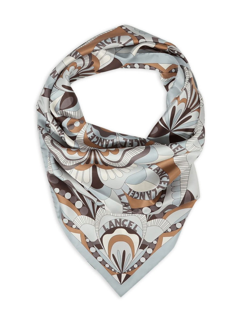 LANCEL Square 70 floral-motif silk scarf outlook
