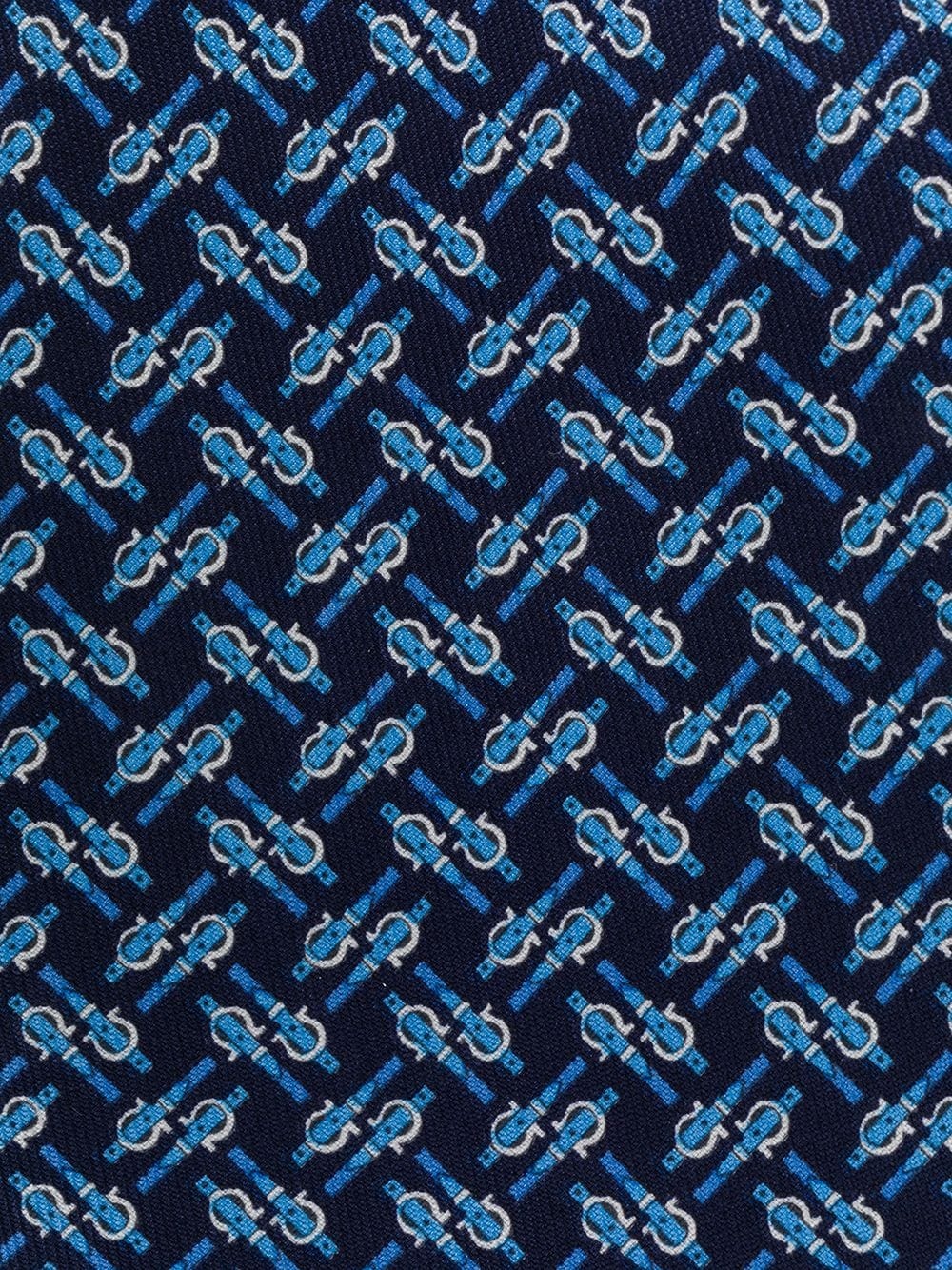 strap-print silk tie - 2