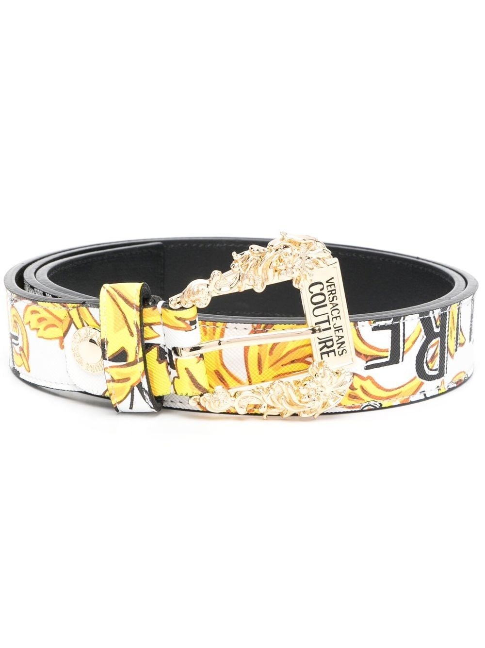 logo-print leather belt - 1