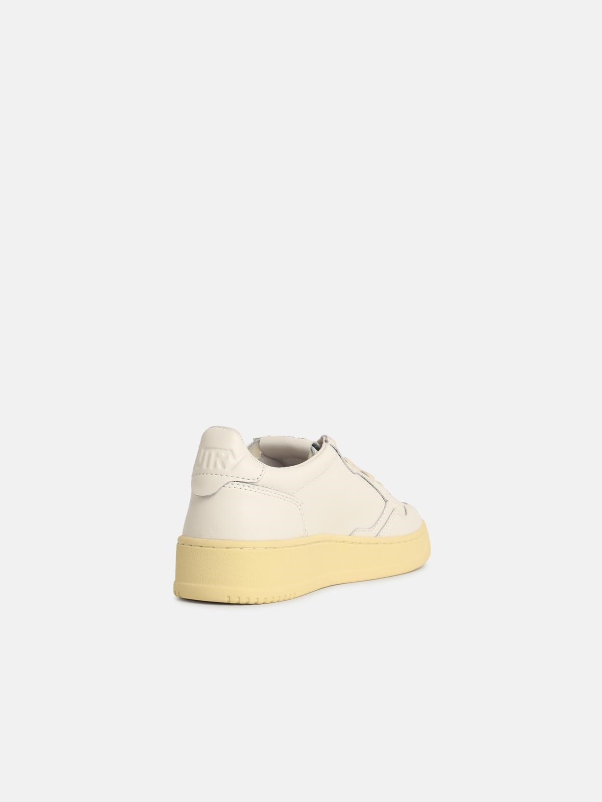 WHITE LEATHER MEDALIST SNEAKERS - 3