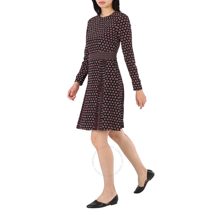 Burberry Spot Print Long-sleeve Silk Dress - 6