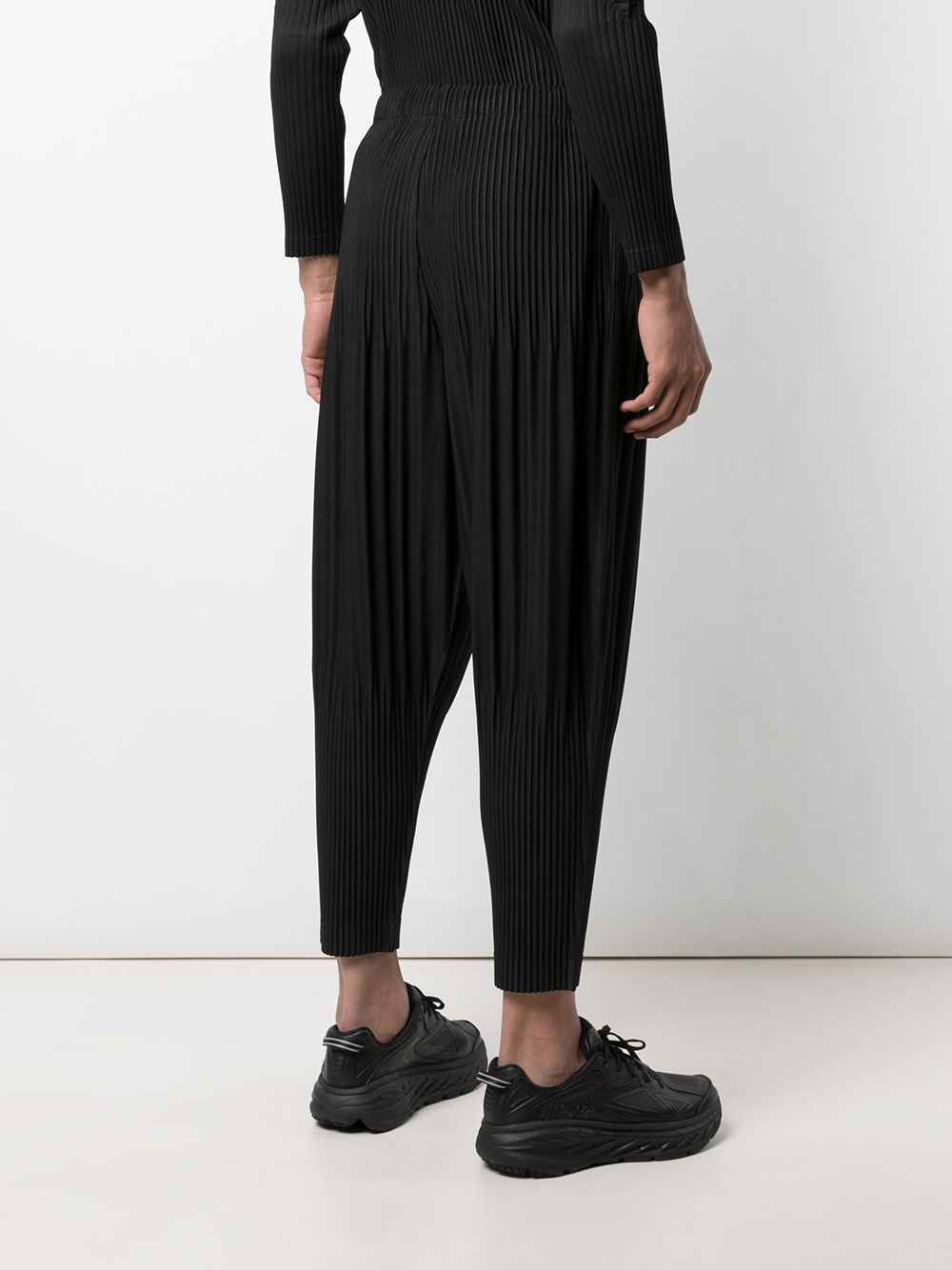 tapered plissé trousers - 4