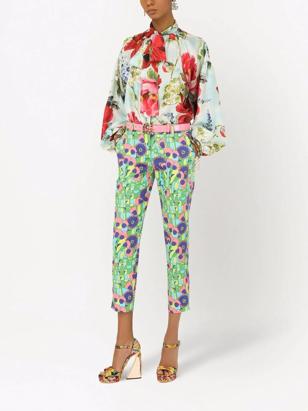 floral-print silk shirt - 2
