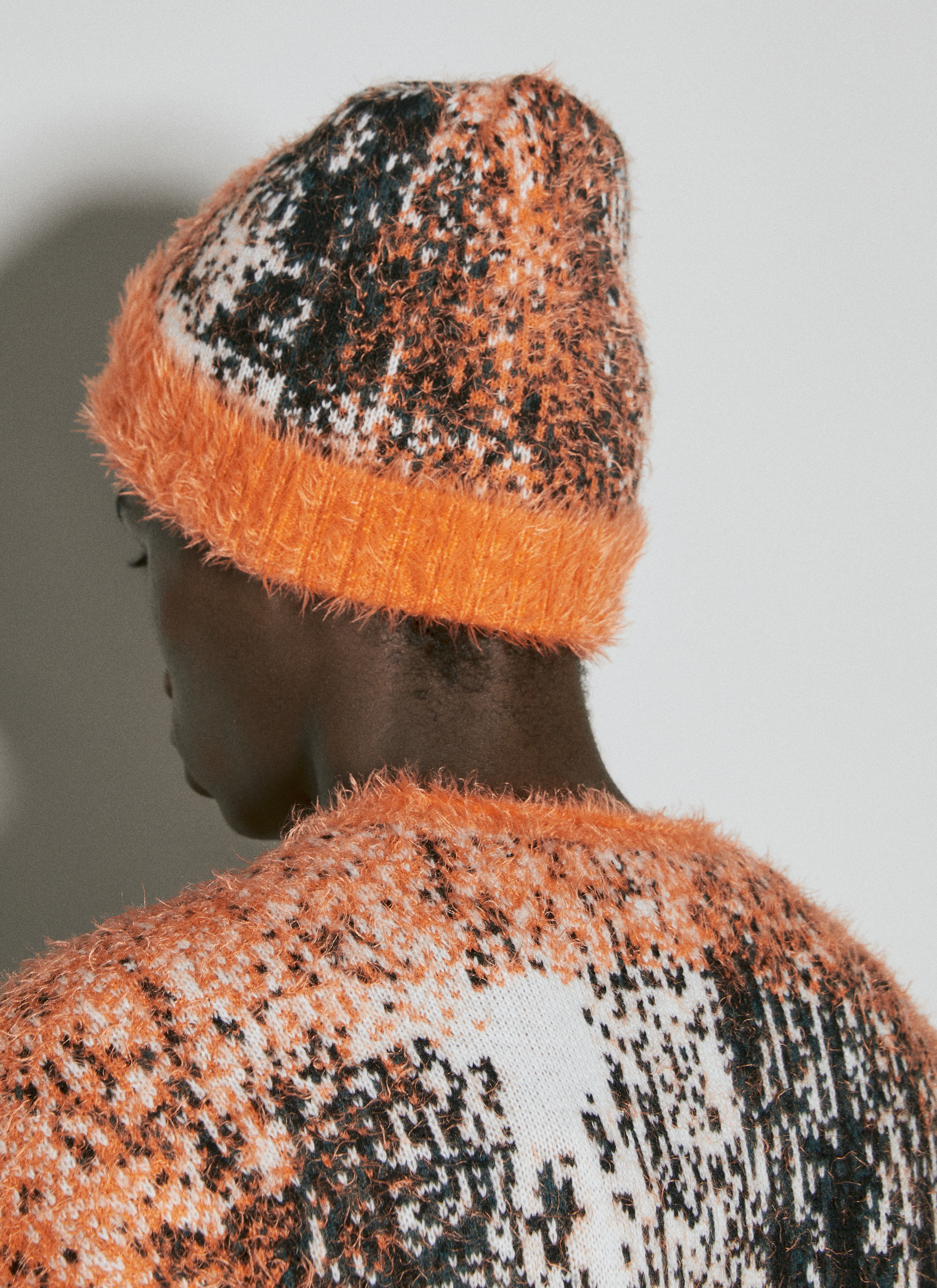 Gradient Hairy Knit Beanie Hat - 4