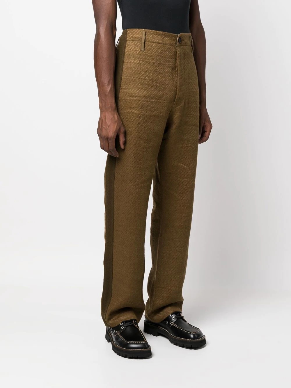 side-stripe straight-leg trousers - 3