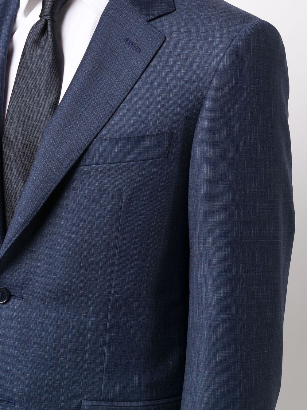 fine-check single-breasted wool suit - 5