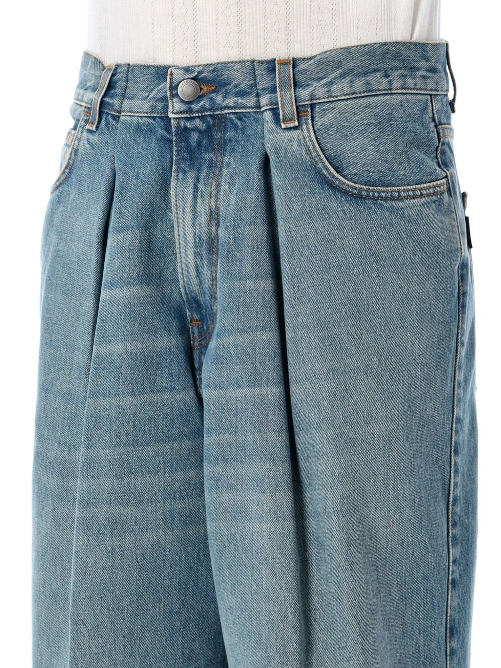 Candy pleated wide-leg jeans - 3