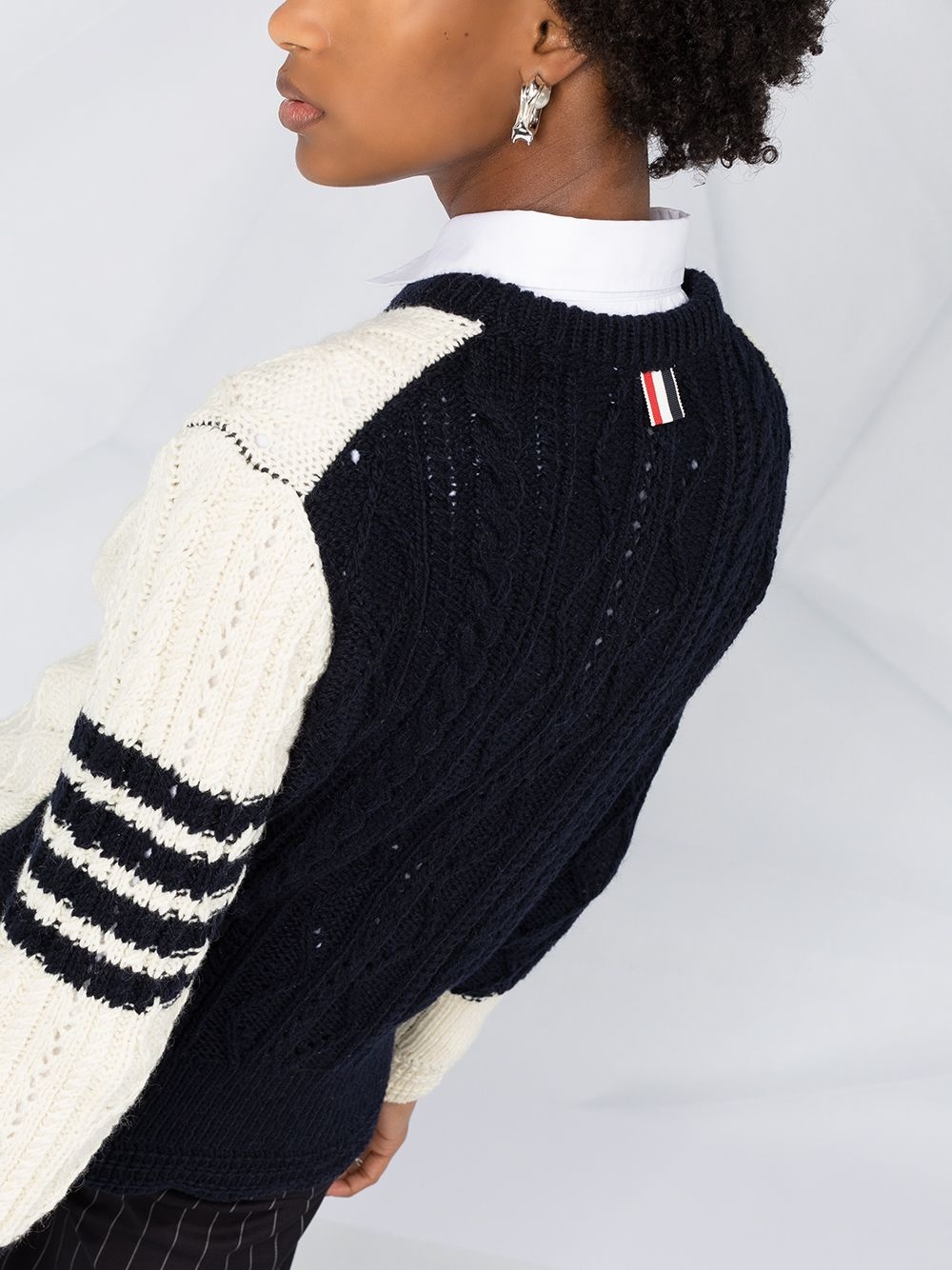 4-Bar stripe cable-knit jumper - 3