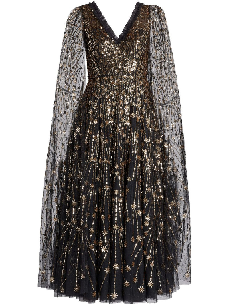sequined cape dress 1
