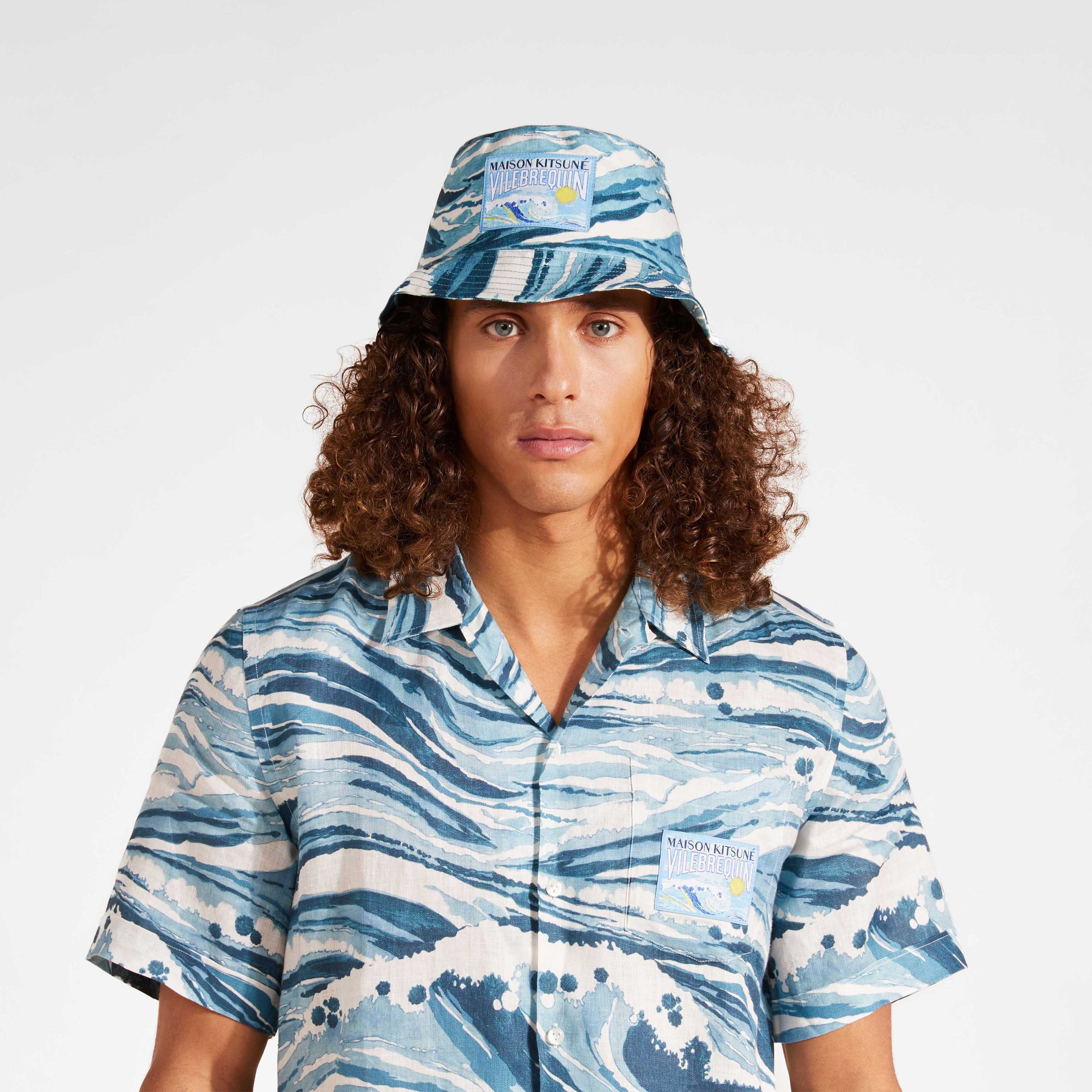 Unisex Cotton Bucket Hat Wave - Vilebrequin x Maison Kitsuné - 2