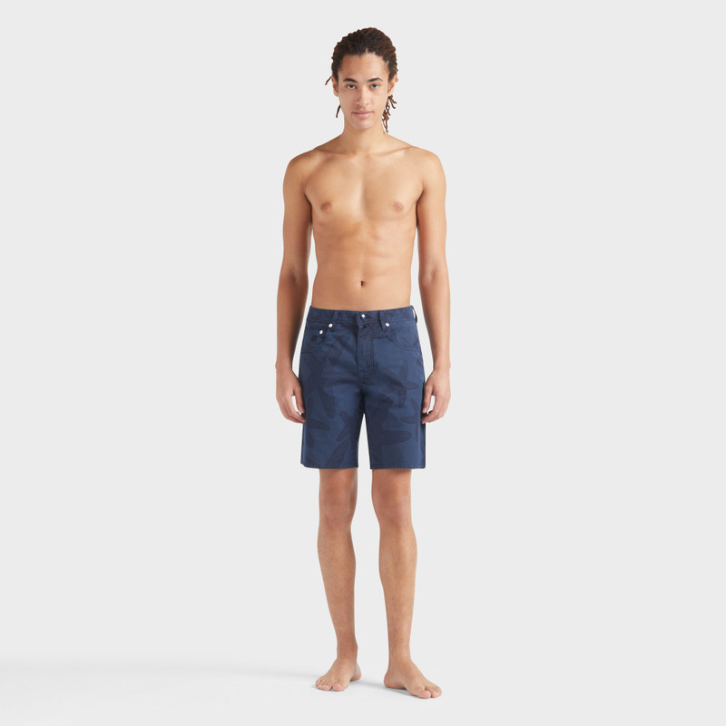 Vilebrequin Men Bermuda Shorts Starfish Darkening Printed Gabardine outlook