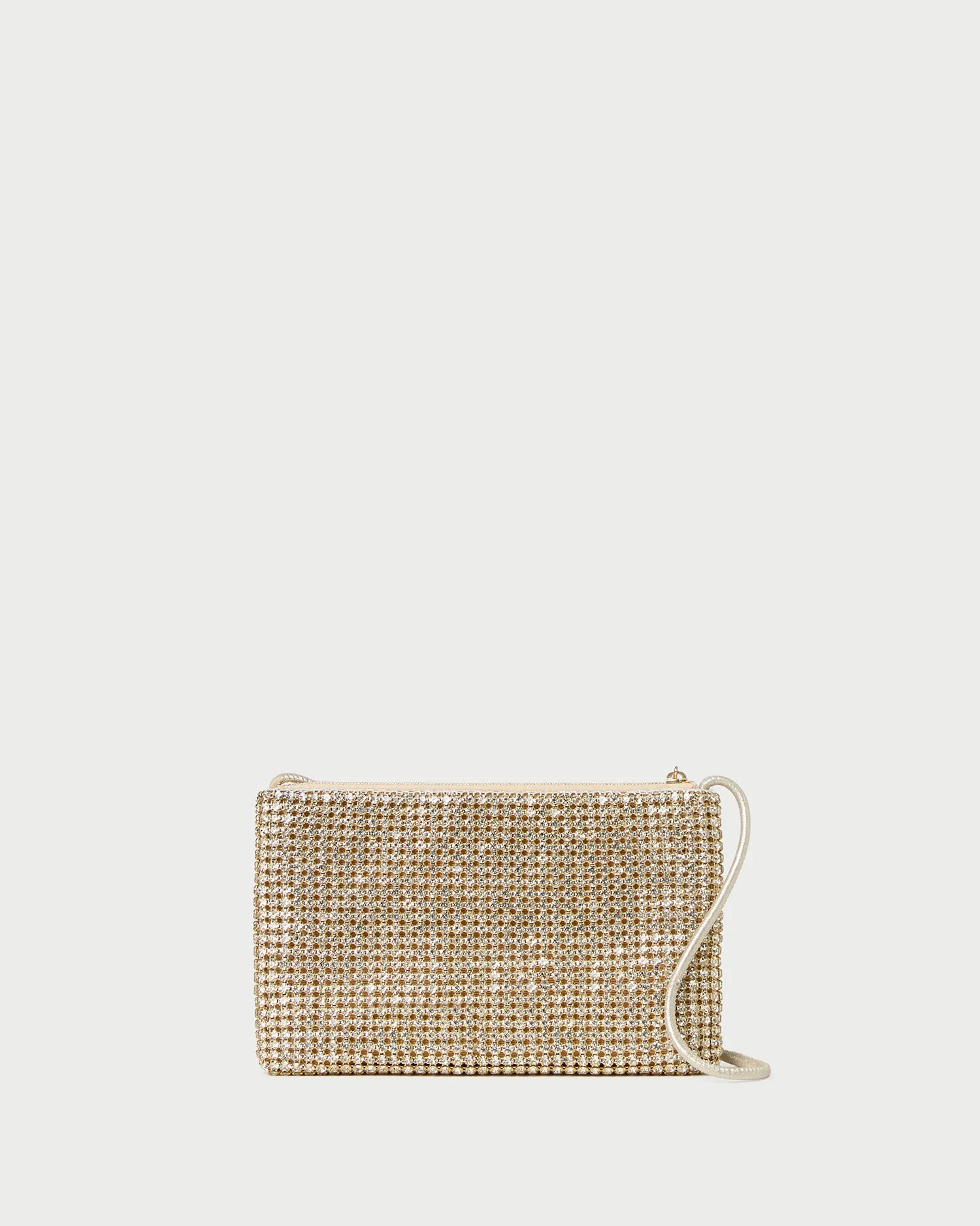 Yara Gold Diamanté Flat Clutch - 1