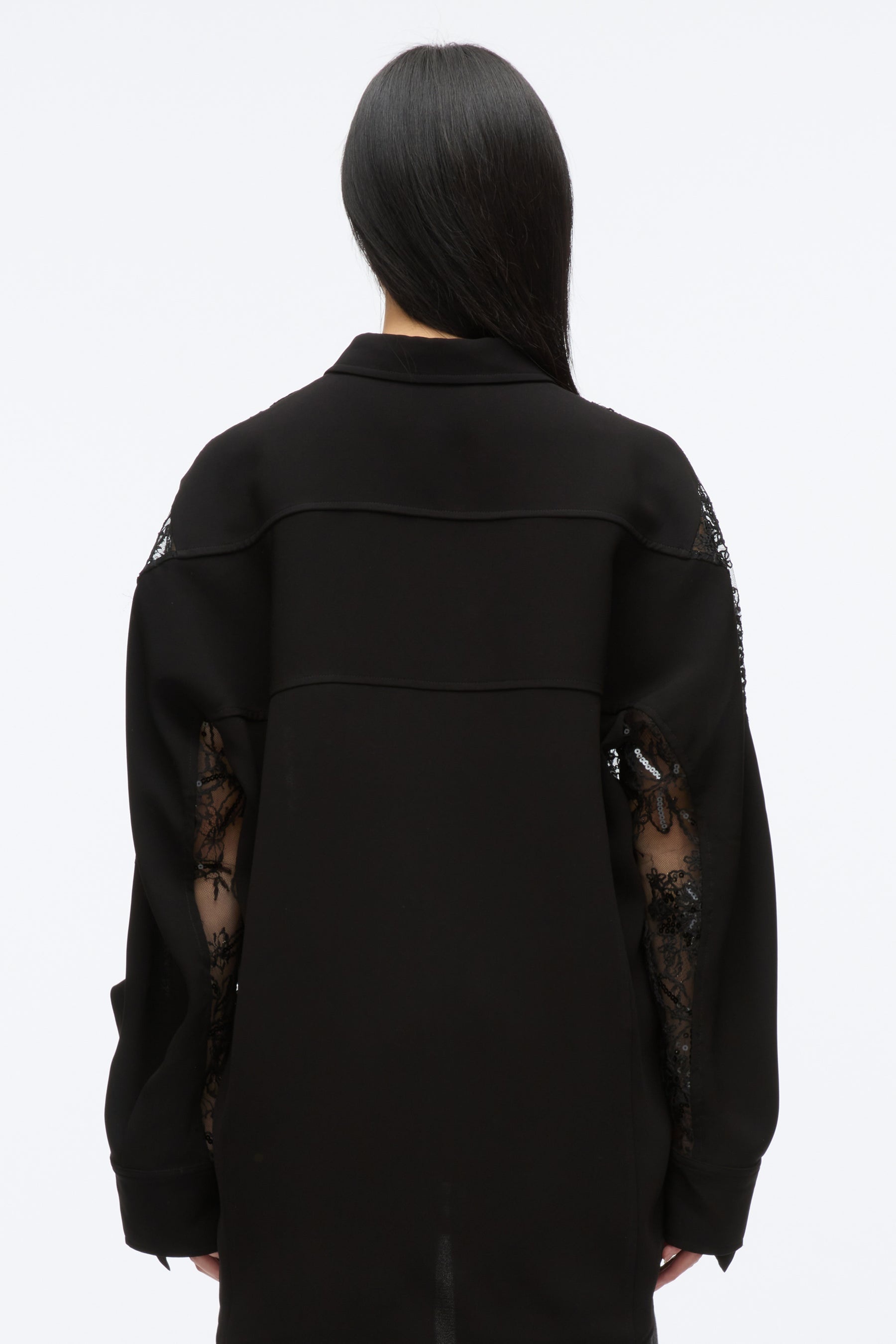 Sequin Lace Oversized Shirt - 4