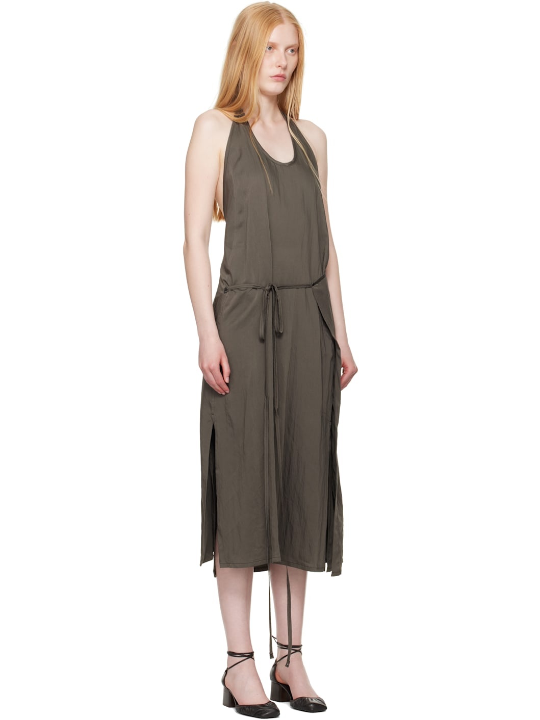 Brown Apron Midi Dress - 2