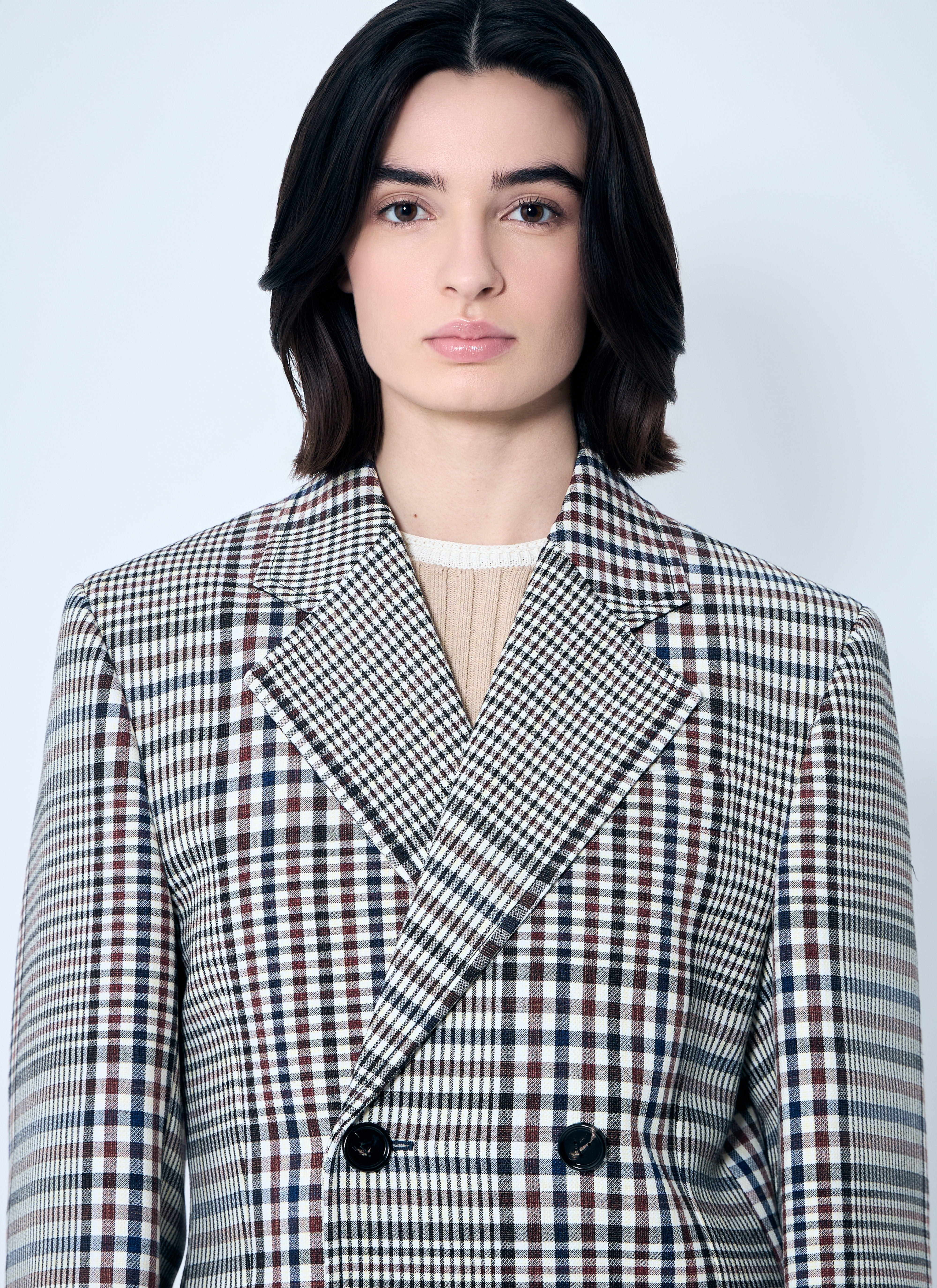 Bottega Veneta Women Structured Check-Cotton Blazer - 5