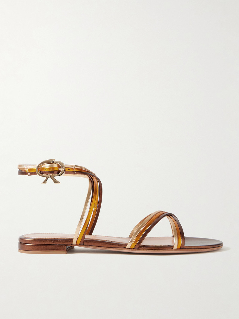 Calissa Metallic Leather Sandals 1