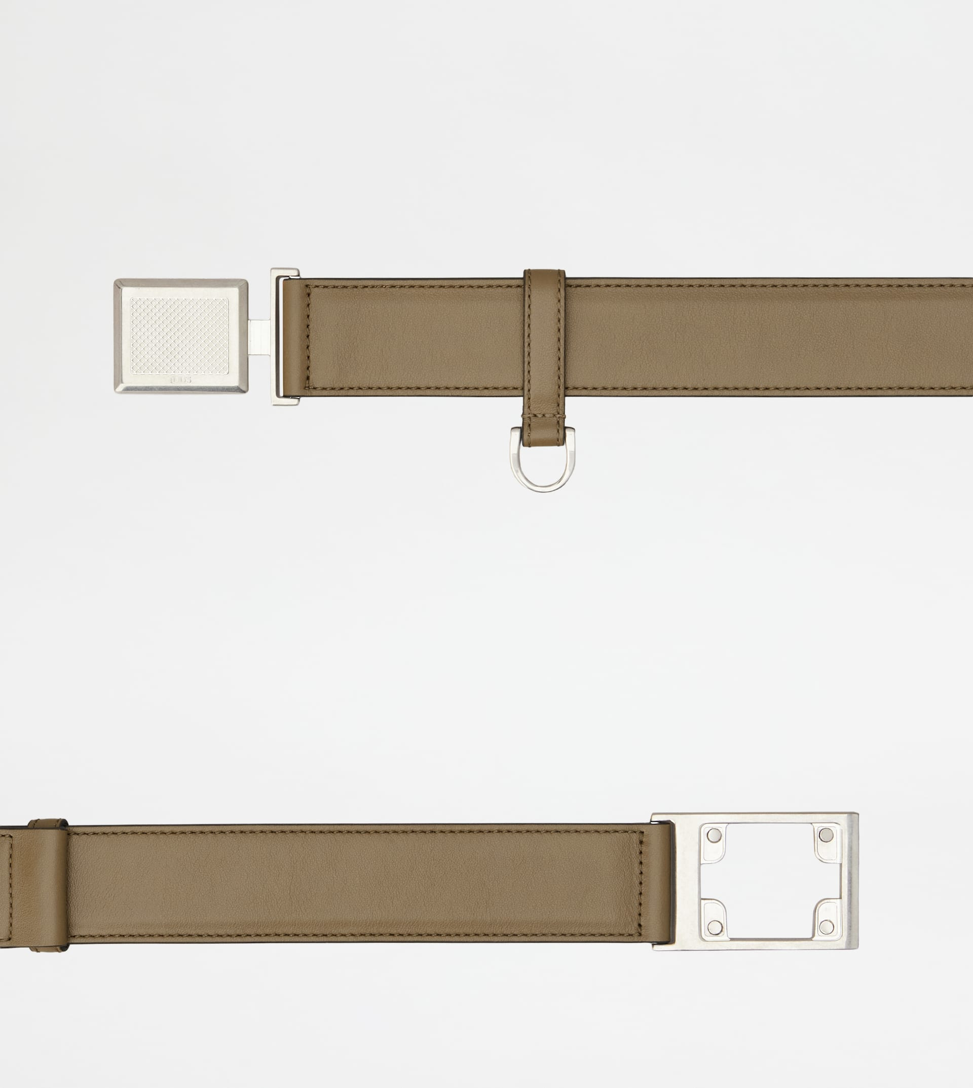BELT IN LEATHER - GREY - 2