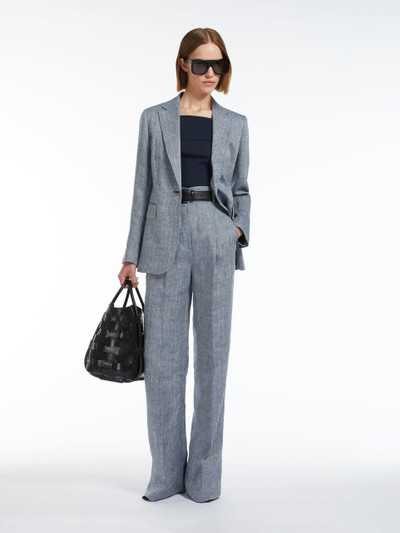 Max Mara TREVISO Herringbone linen trousers outlook