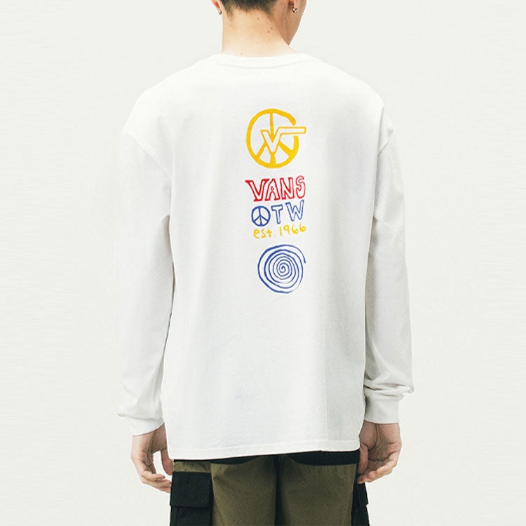 Vans Unisex Printing Round-neck Swea White VN0A5F3MWHT - 7
