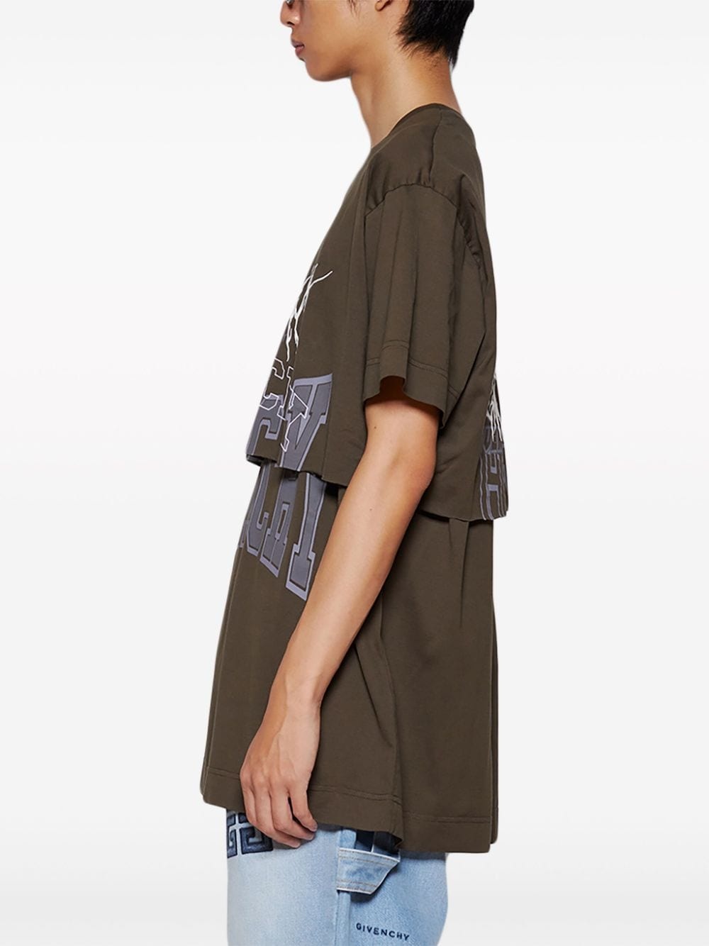 layered cotton T-shirt - 4