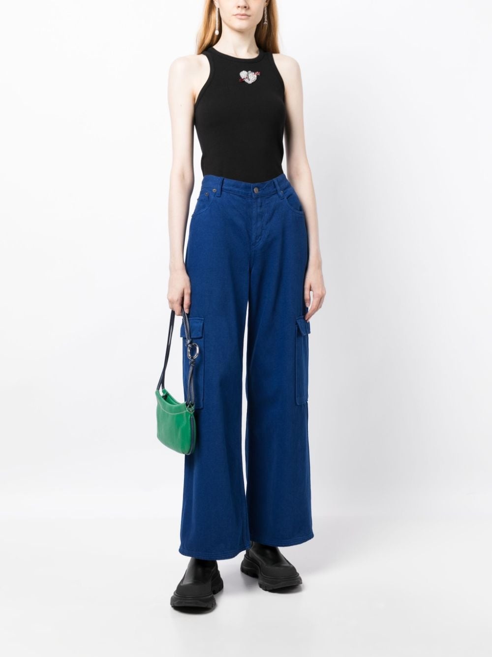 ribbed heart-embellished top - 2