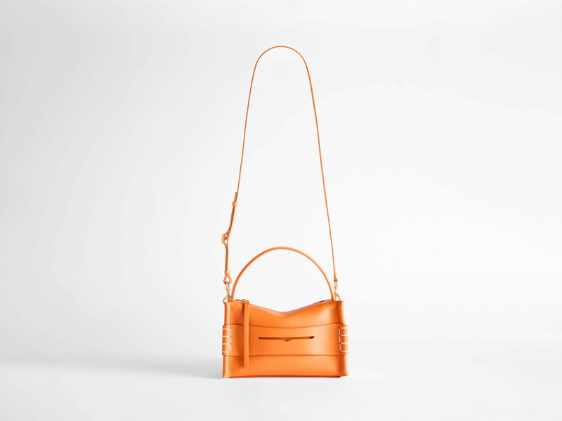 SMALL LOAFER BAG IN BRIGHT ORANGE LEATHER 1