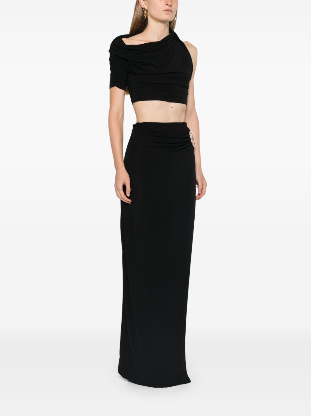 draped maxi skirt - 3