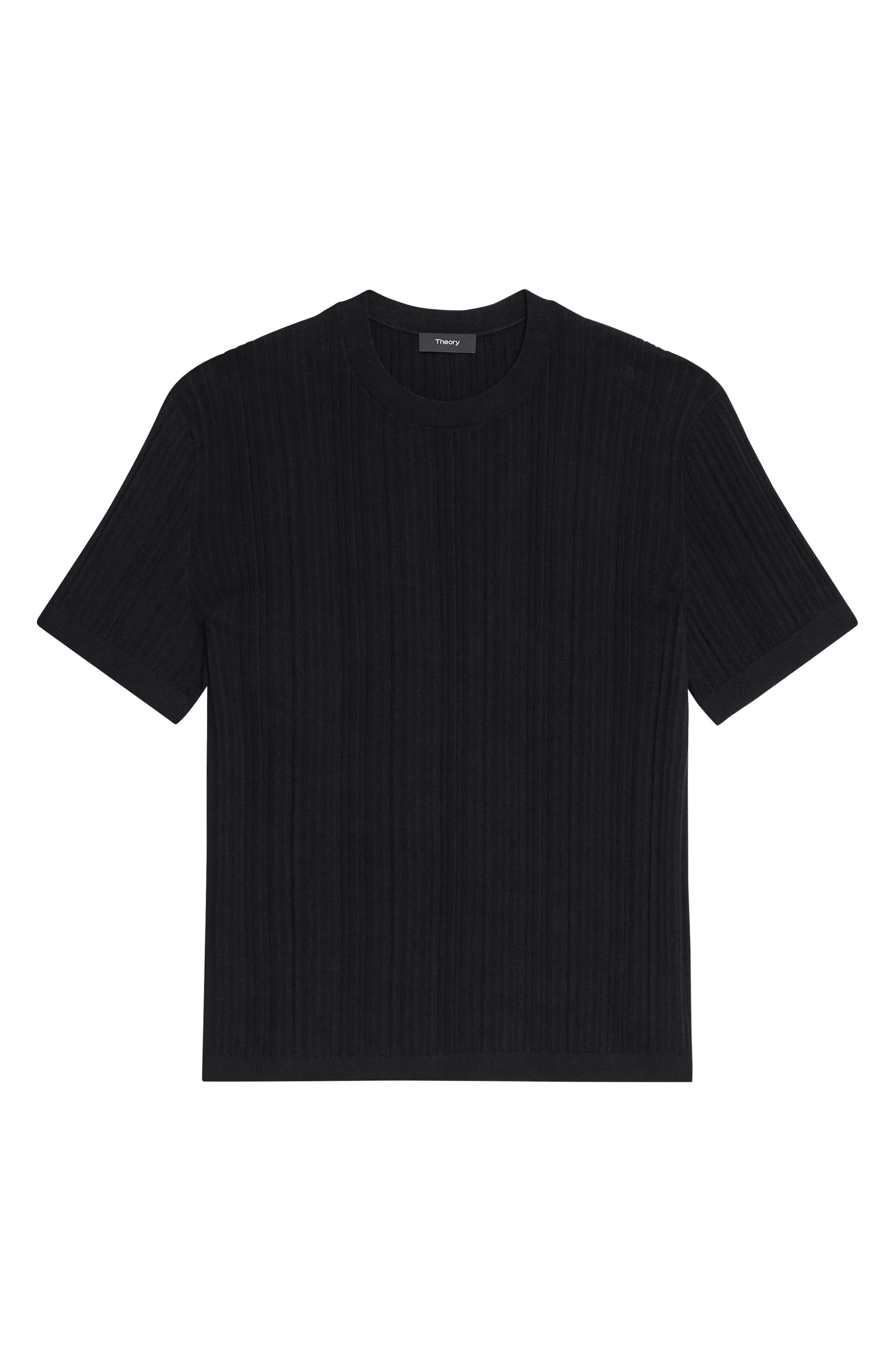 Theory Damian Rib Crewneck T-Shirt in Black at Nordstrom - 4