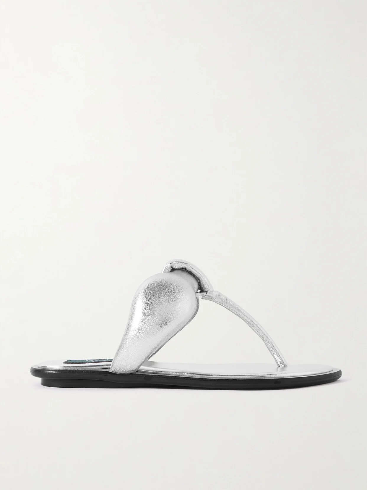 Padded Metallic Leather Sandals - 1