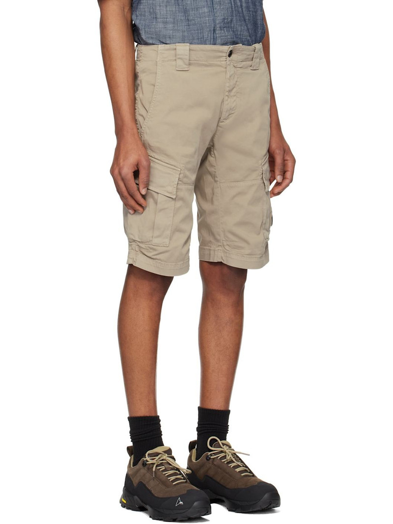 C. P. Company Beige Stretch Sateen Cargo Shorts 2