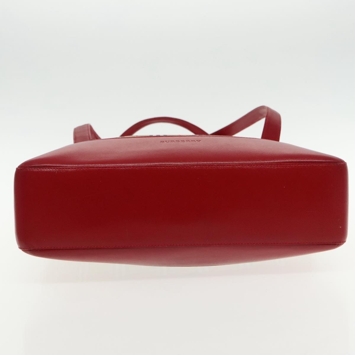 Burberry Nova Check Tote Bag Canvas Red Beige - 5