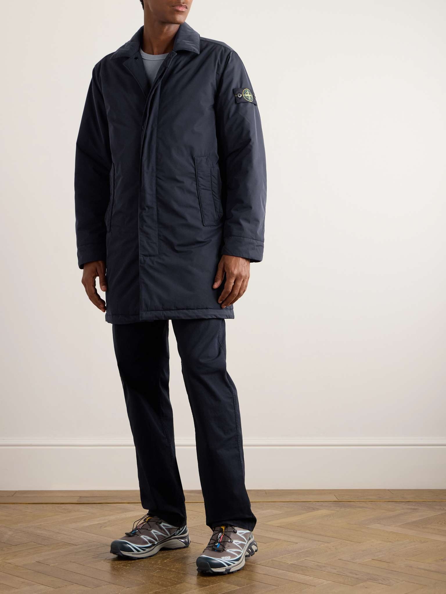 Logo-Appliquéd Padded Twill Coat - 2