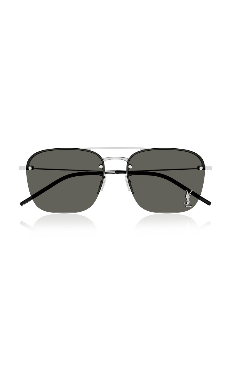 Logo-Detailed Aviator-Frame 금속 선글라스 블랙 1