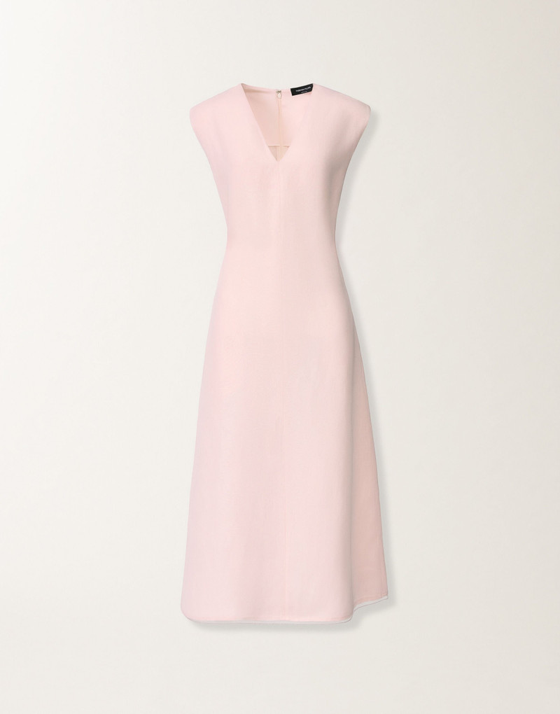 Fluid dress in linen and viscose 1