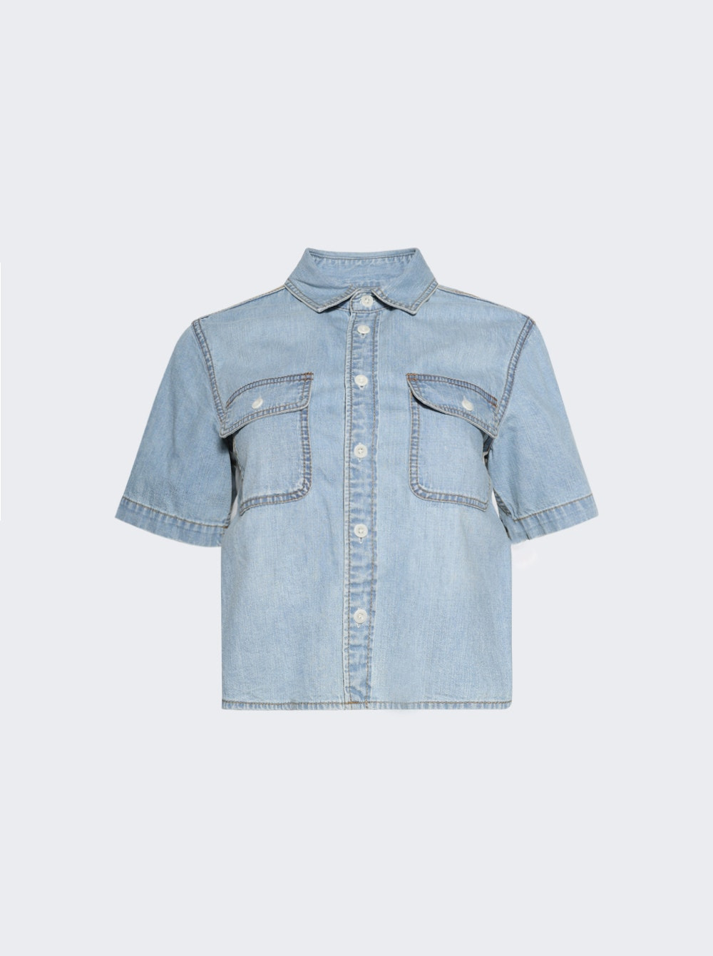 Denim Shirt Light Blue And Light Grey - 1