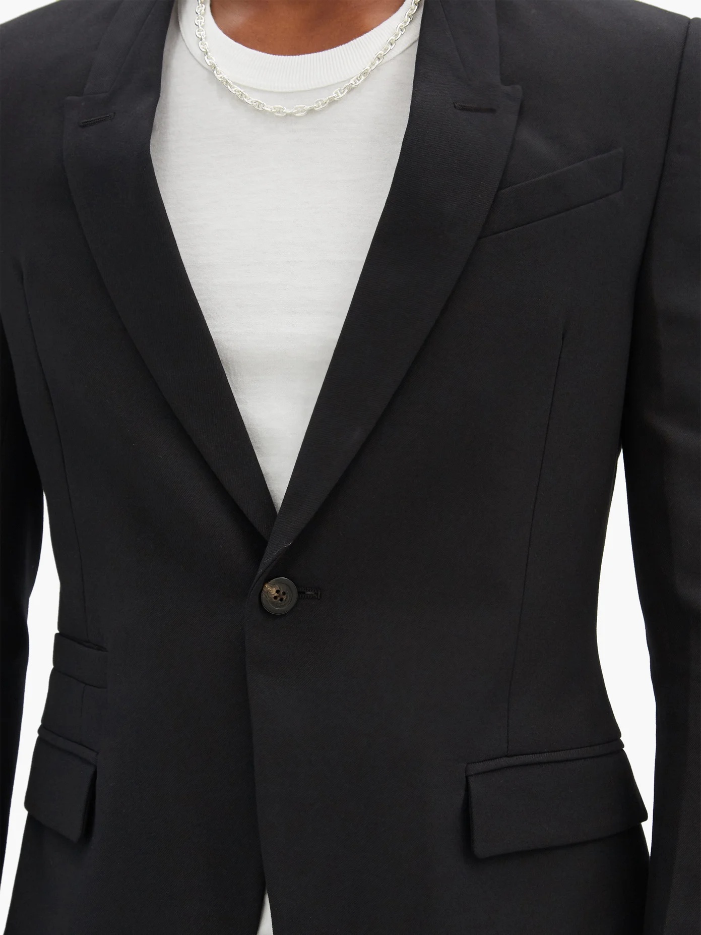 Single-breasted twill blazer - 3