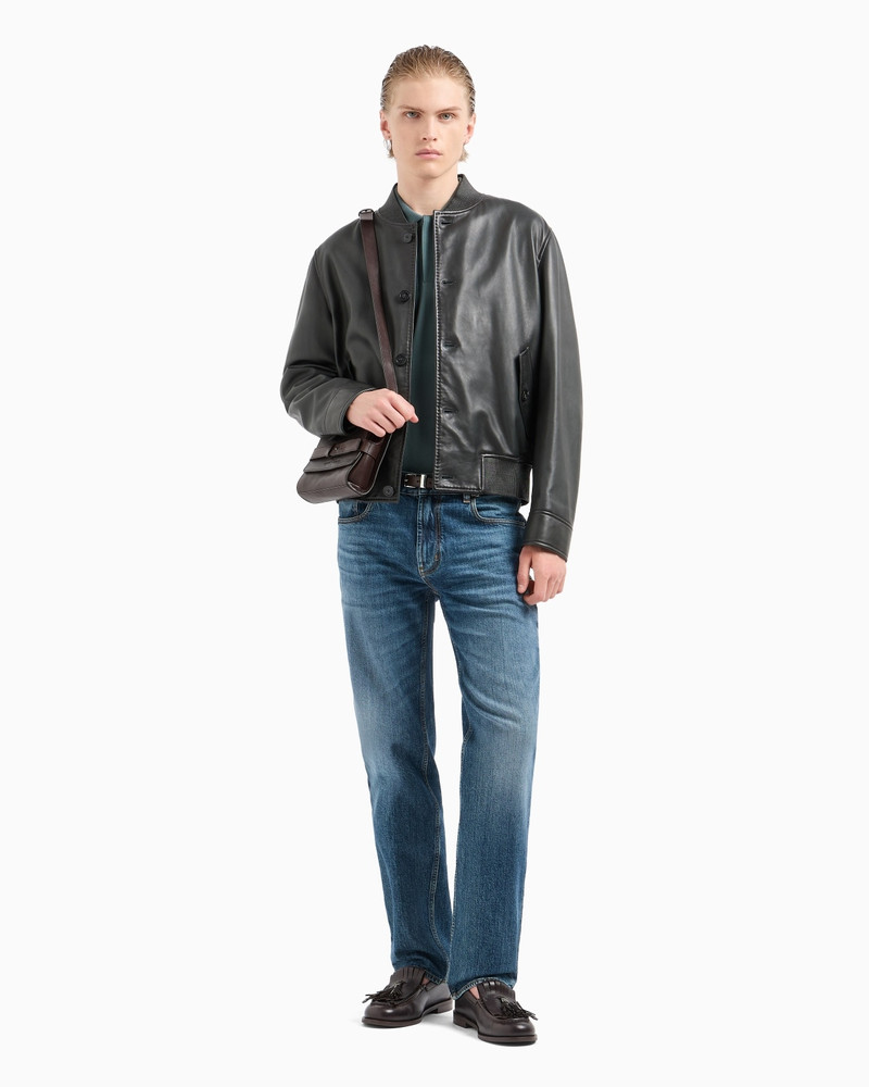 J76 STRAIGHT-FIT, WASHED-DENIM JEANS 2