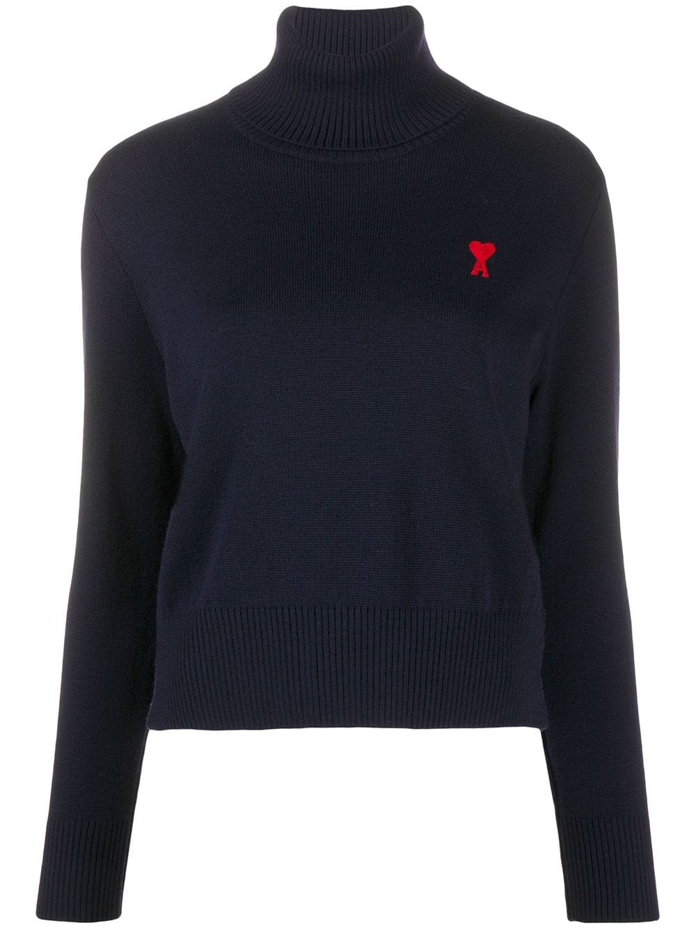 embroidered logo turtleneck jumper - 1