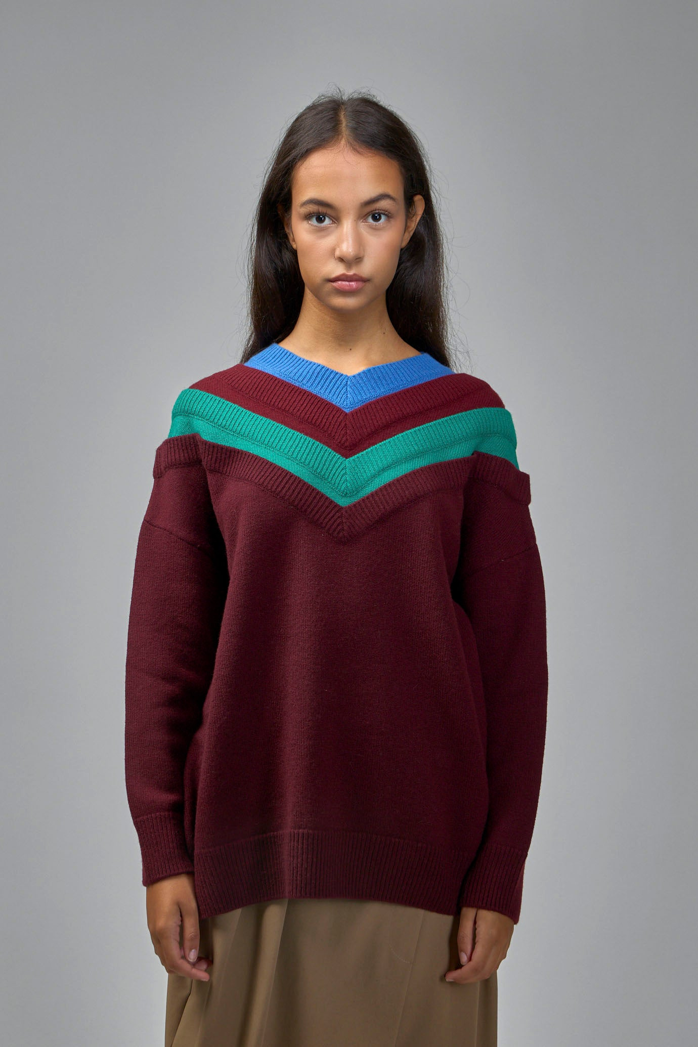 Wool Sweater With Trompe L’Oeil Design - 2