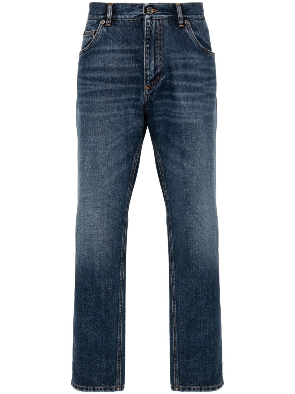 logo-plaque straight-leg jeans - 1