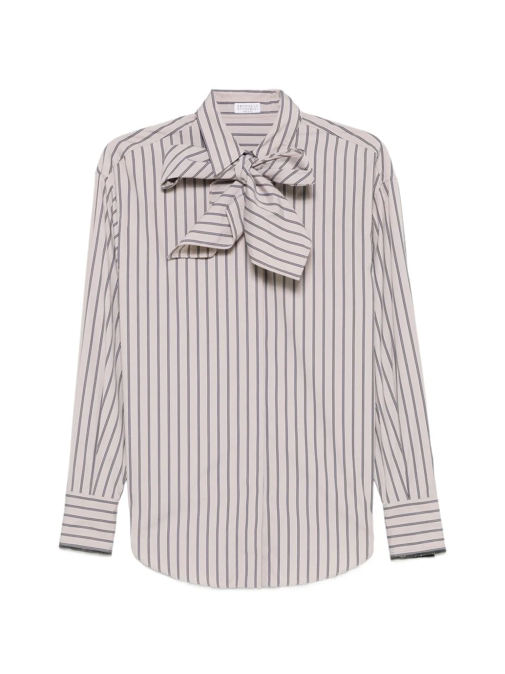 striped neck-tie shirt - 1