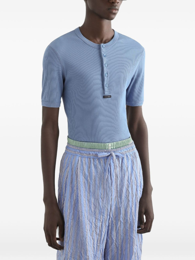 cotton serafino T-shirt with print 4