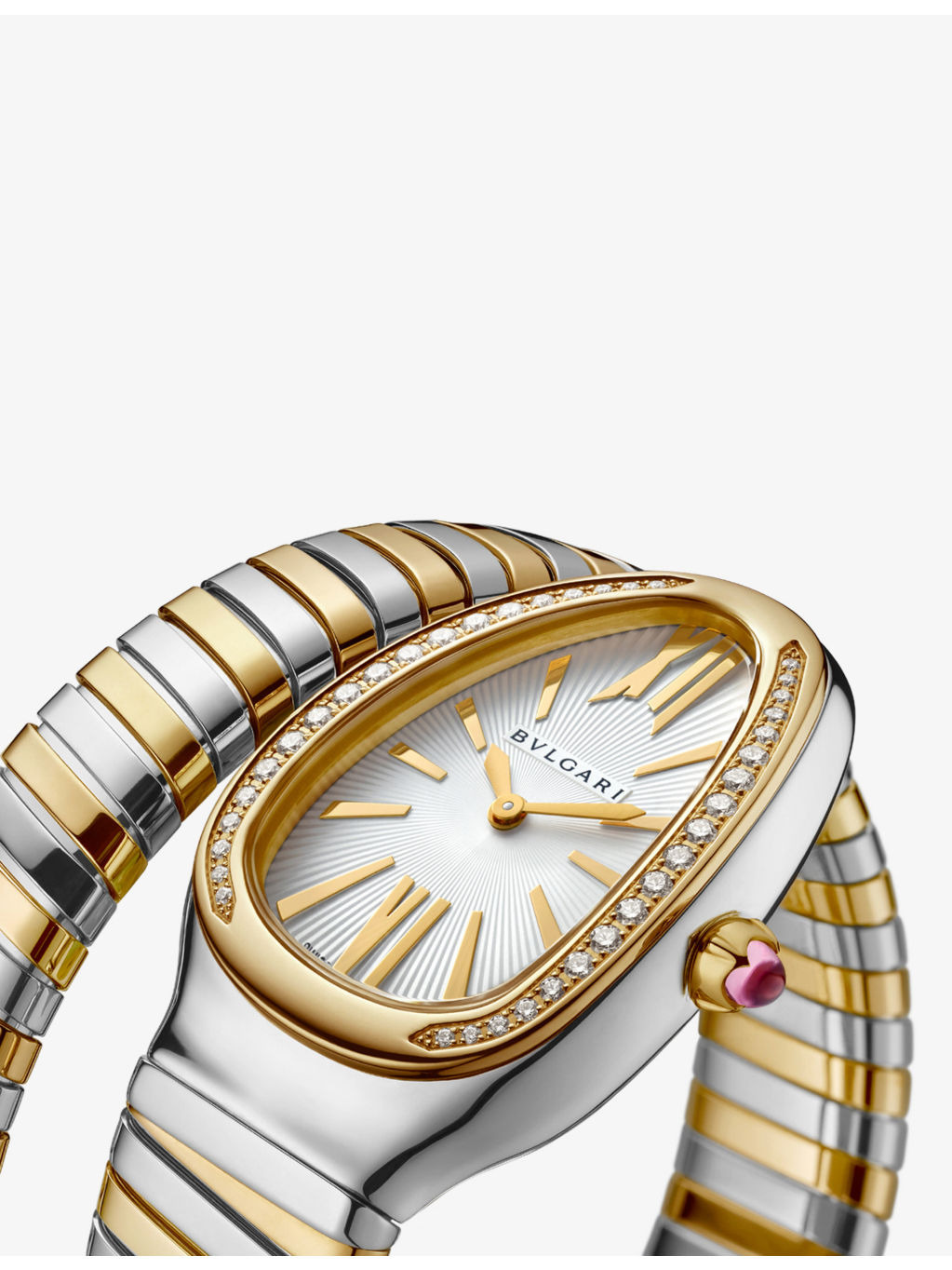 BR858992 Serpenti Tubogas 18ct yellow-gold, stainless steel and brilliant-cut diamond quartz watch - 2