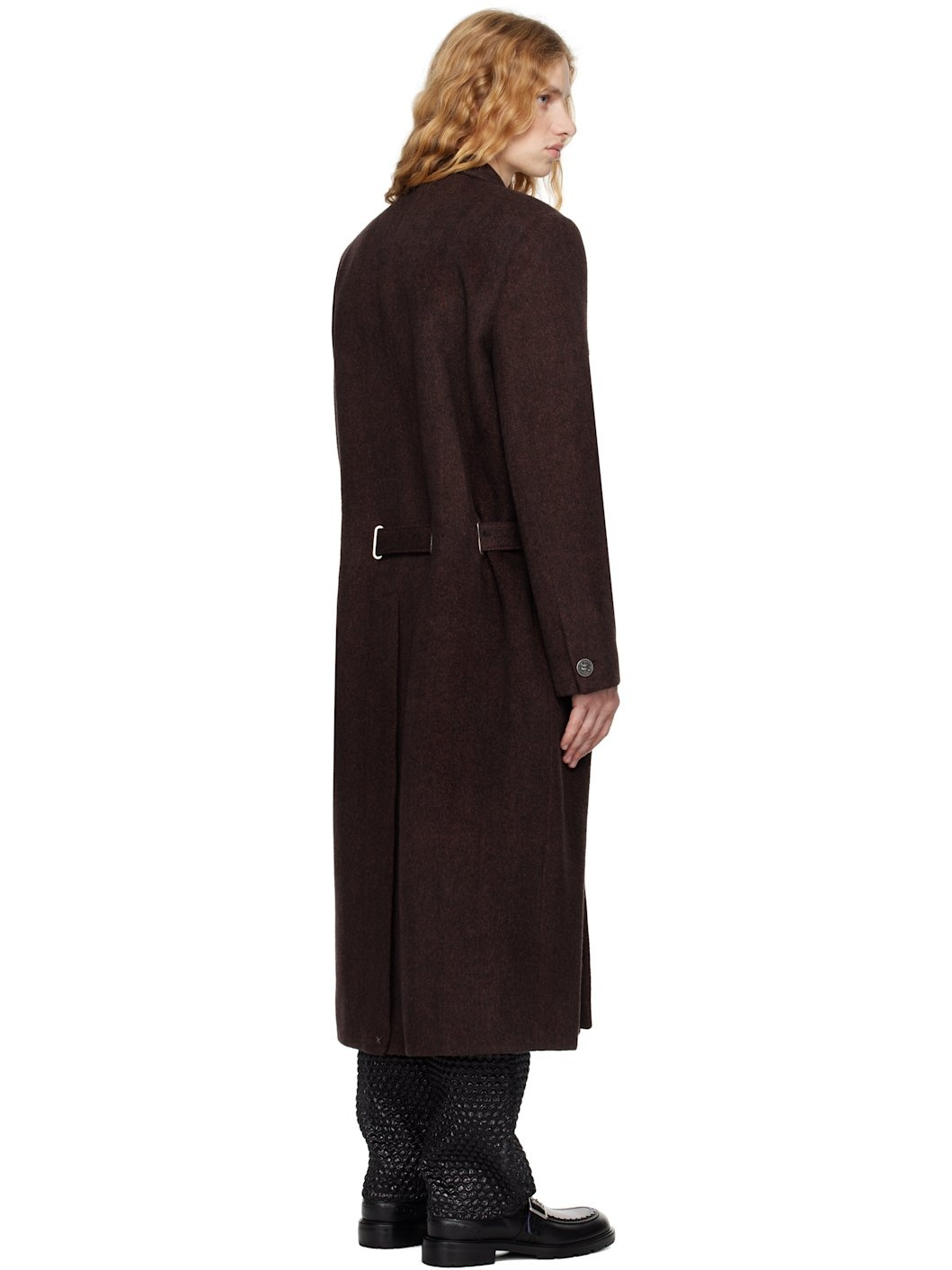 Brown Y Belt Coat - 3