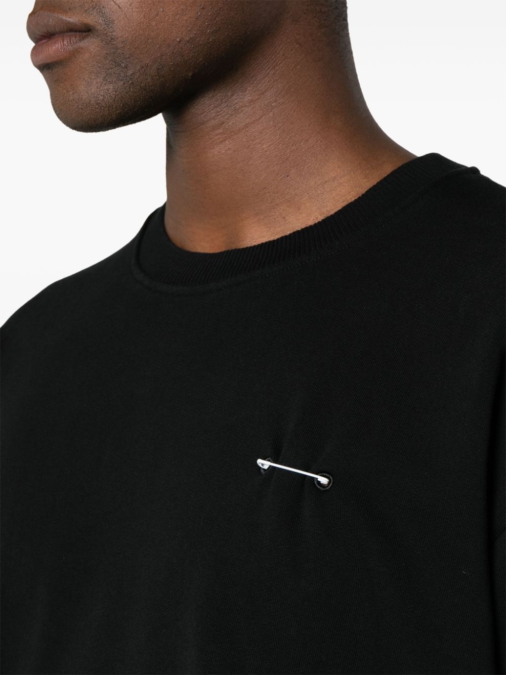 safety pin-detail cotton sweatshirt - 5