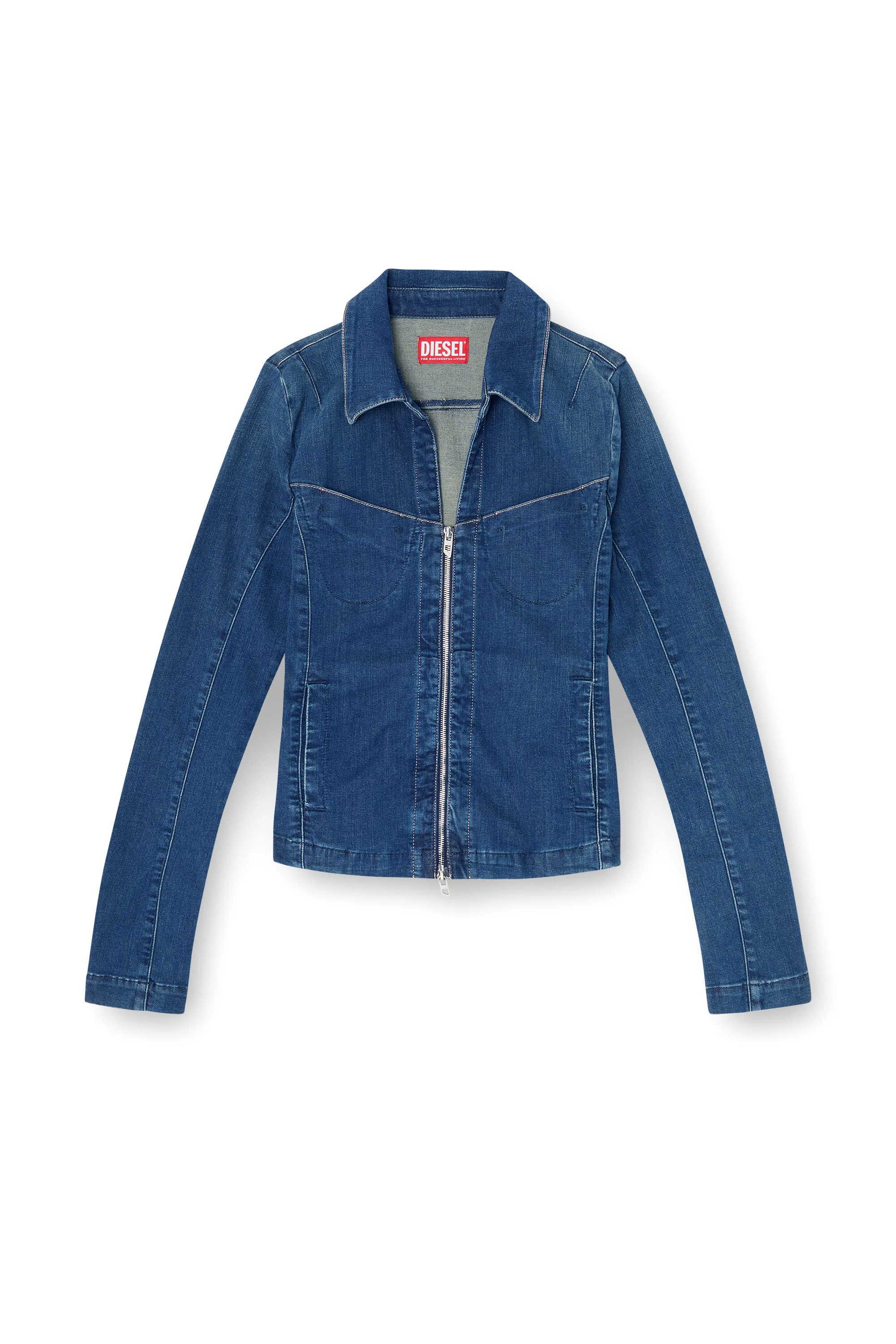 FULL-ZIP SHIRT IN DENIM - 1