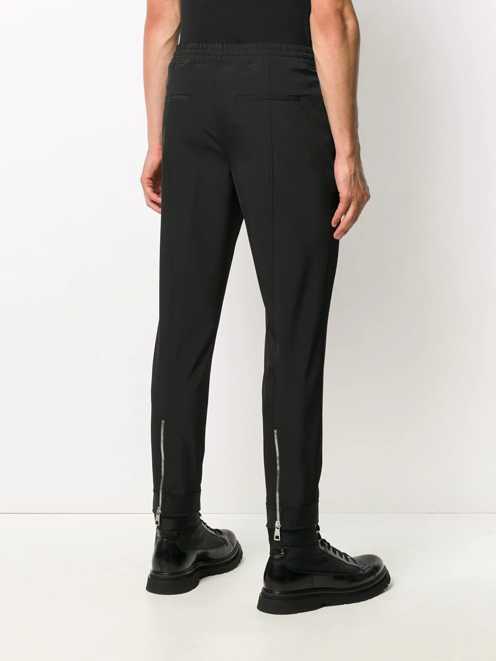 ankle zip tapered trousers - 4