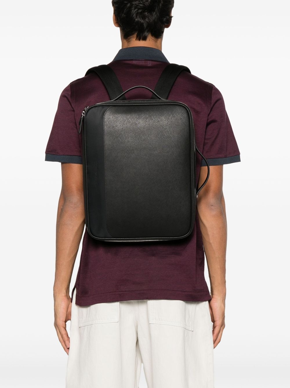 logo-embossed laptop bag - 2